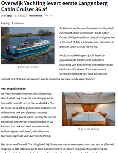 Eerste nieuwe Langenberg Cabin Cruiser 36 Overwijk Yachting