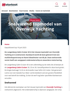snelvarend topmodel langenberg cabin cruiser 40 overwijk yachting