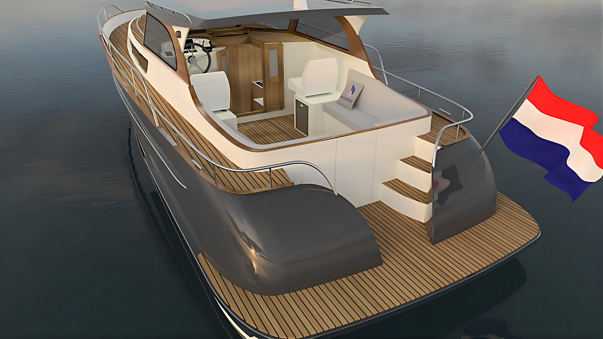 Achteraanzicht van de Overwijk Cruiser met elegante afrondingen