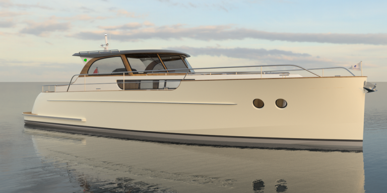 Overwijk C-41 HT zijaanzicht klassiek wit met waaiersteven